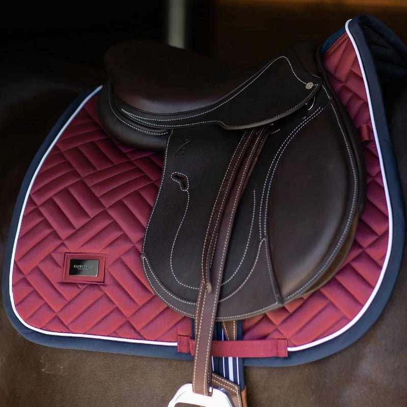 Equestrian Stockholm - saddle pad Modern Luxe dark red 