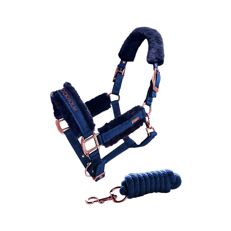 Equestrian Stockholm - Licol et longe mouton Monaco blue