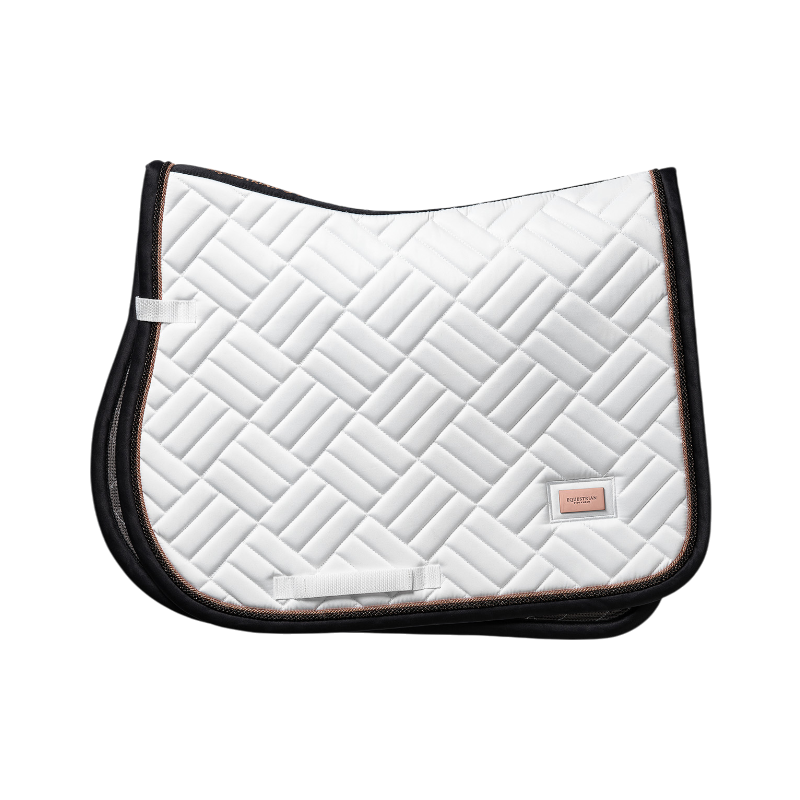 Equestrian Stockholm - Modern Dark Ocean witte/ marine zadeldeken 
