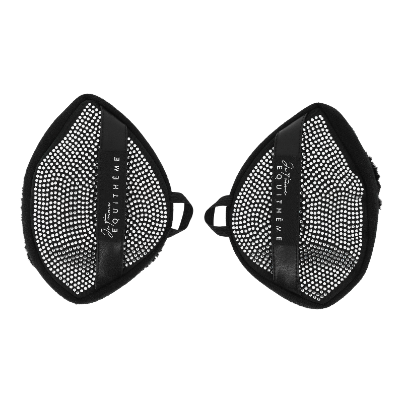 Equithème -  Cache-oreilles JTM pour casque noir/ strass