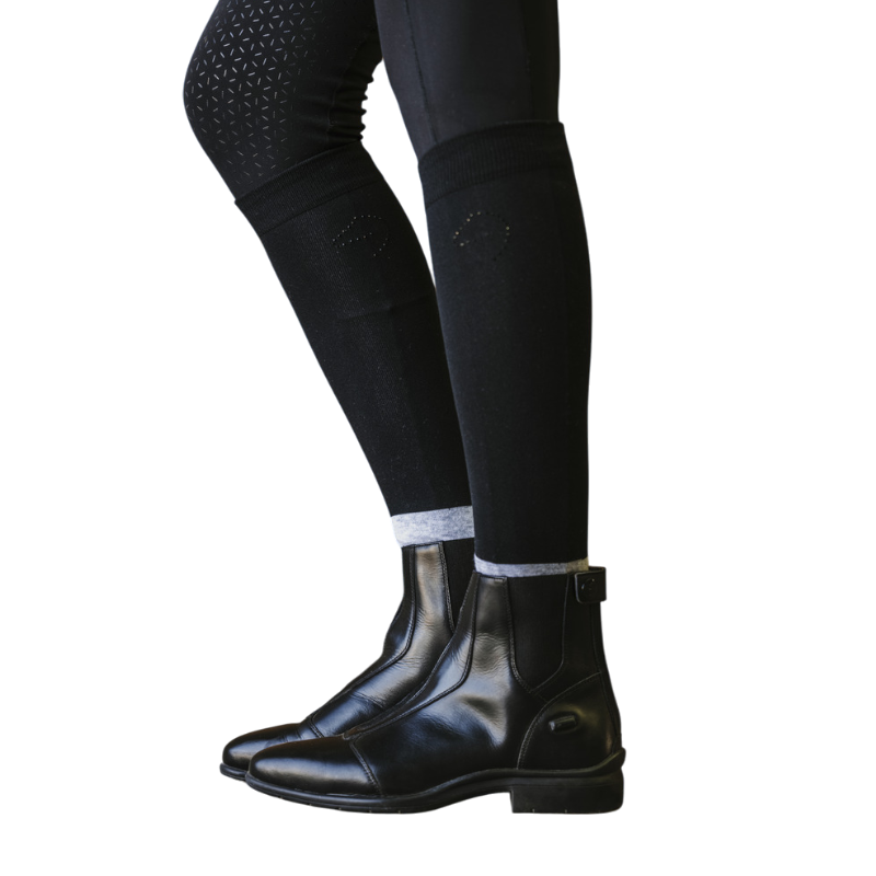Equithème - Chaussettes d'équitation Compet Je t'aime noir/ gris