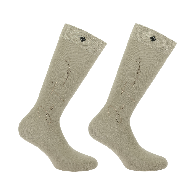 Equithème - Paarden sokken Cassis Ik hou van je beige (x1) 
