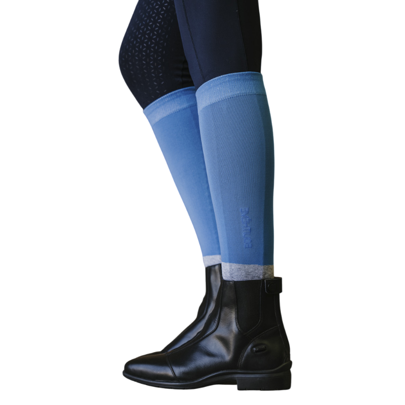 Equithème - Chaussettes d'équitation Compet bleu vintage/ gris (x1)