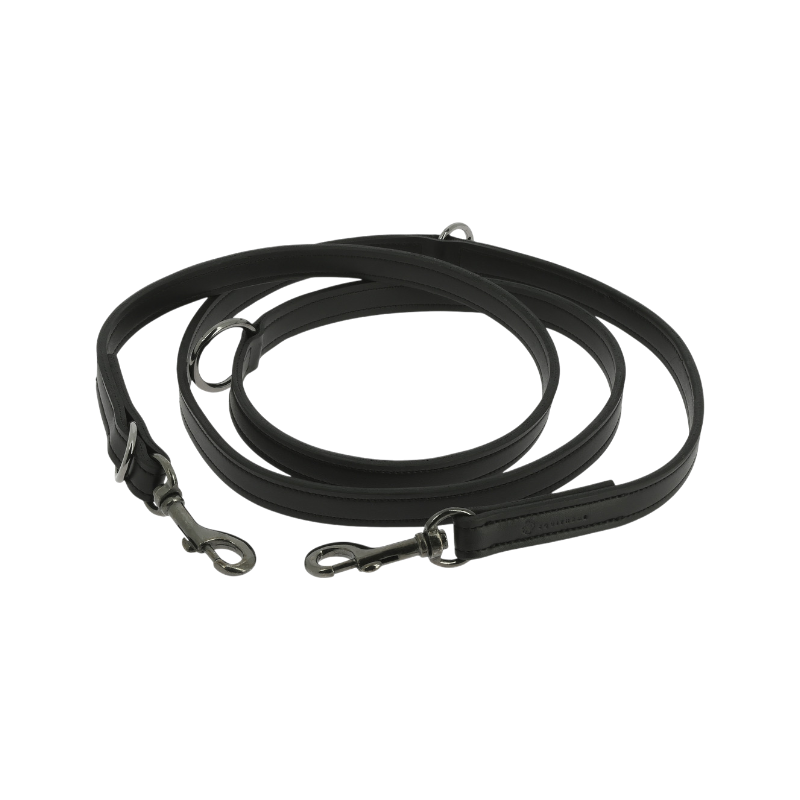 Equithème - Zwarte Vortex hondenriem 