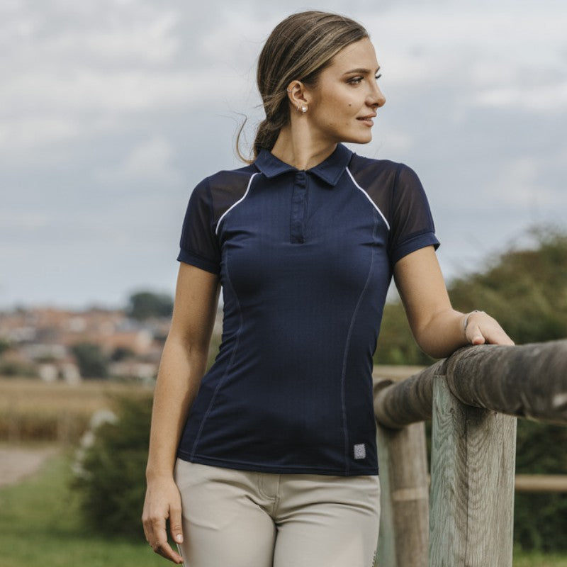 Equithème - Women's short sleeve polo Agathe navy 