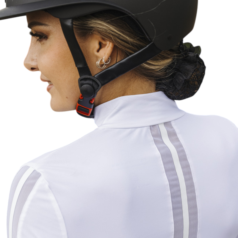 Equithème - Damen Langarm Polo Estoril Weiß 