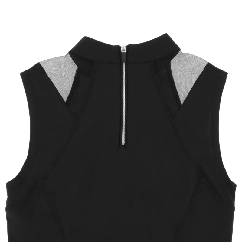 Equithème - Dames mouwloze polo Alba Ik hou van je zwart 