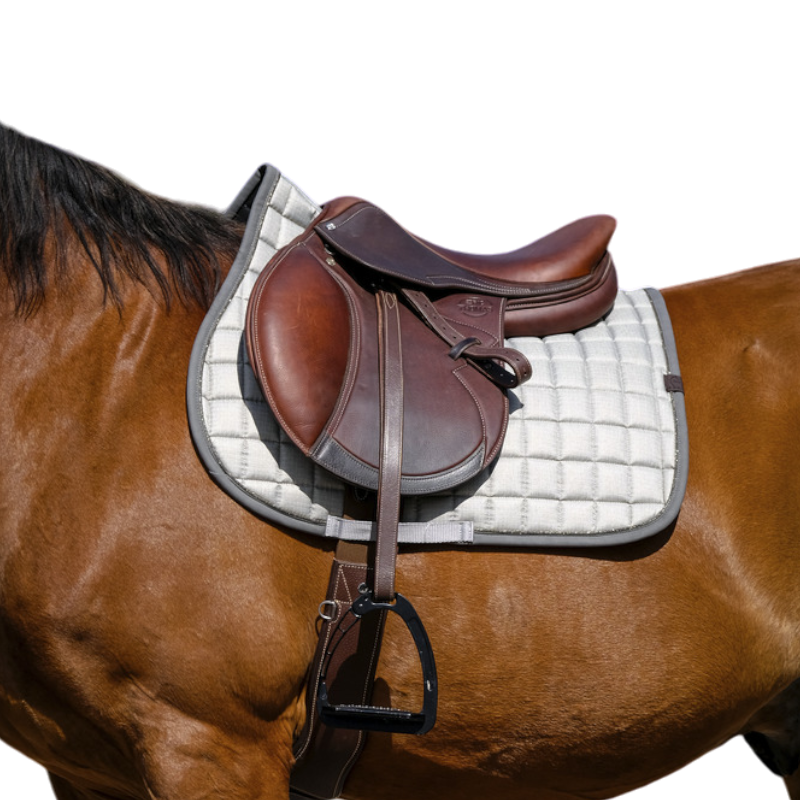 Equithème - Tapis de selle Chic gris clair