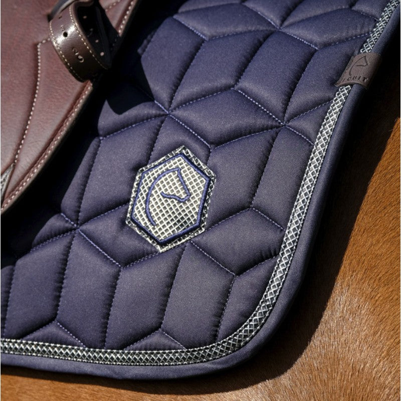 Equithème - Tapis de selle Softhex marine