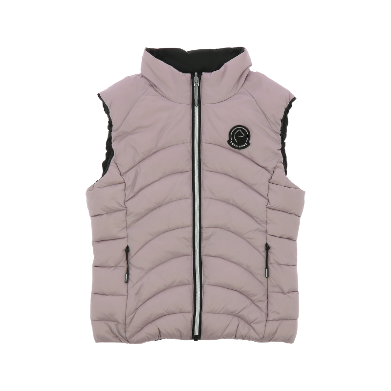 Equithème - Gilet sans manches reversible femme Lilia JTM noir/ rose