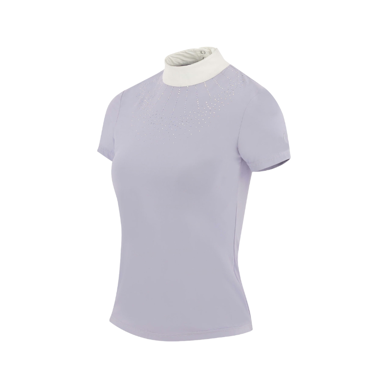 Equithème - Polo de concours manches courtes enfant London violet | - Ohlala