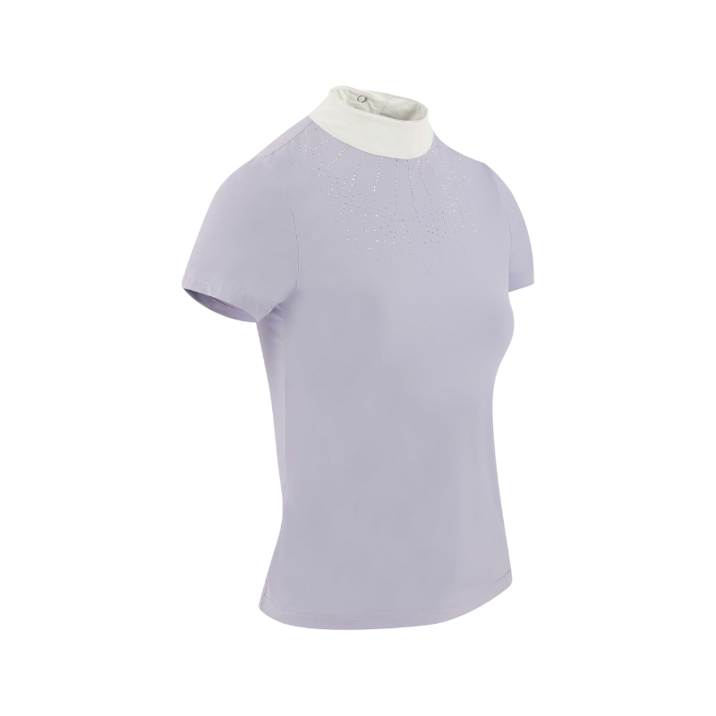 Equithème - Polo de concours manches courtes enfant London violet | - Ohlala