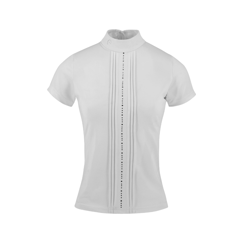 Equithème - Polo de concours manches courtes femme Dorla blanc | - Ohlala