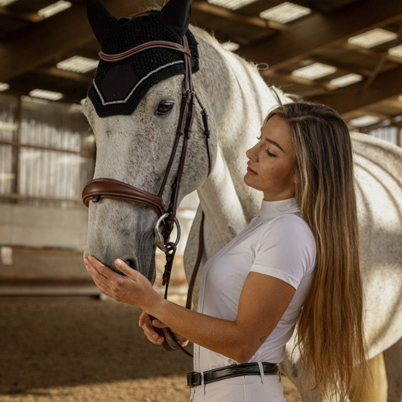 Equithème - Polo de concours manches courtes femme Dorla blanc | - Ohlala