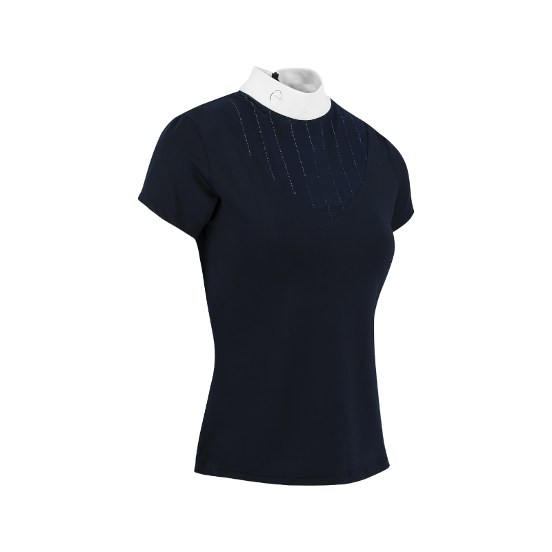 Equithème - Polo de concours manches courtes femme Funza marine | - Ohlala
