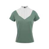 Equithème - Polo de concours manches courtes femme Funza vert sauge | - Ohlala