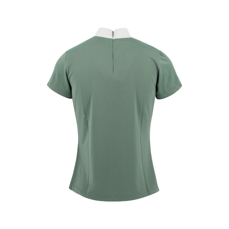 Equithème - Polo de concours manches courtes femme Funza vert sauge | - Ohlala