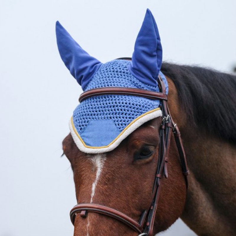 Equithème - Bonnet chasse-mouches Denim bleu ciel | - Ohlala