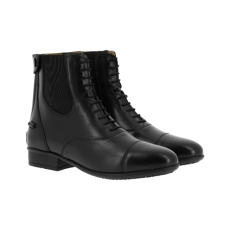 Equithème - Elegante schwarze Stiefel mit Reißverschluss und Schnürsenkeln 