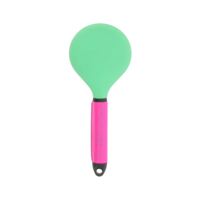 Equithème - Borstel voor manen Ik hou van je fluorescent roze 