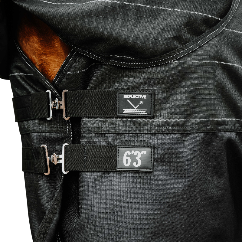 Equithème - Couverture d'extérieur Tyrex Lumin 600D noir 0g | - Ohlala