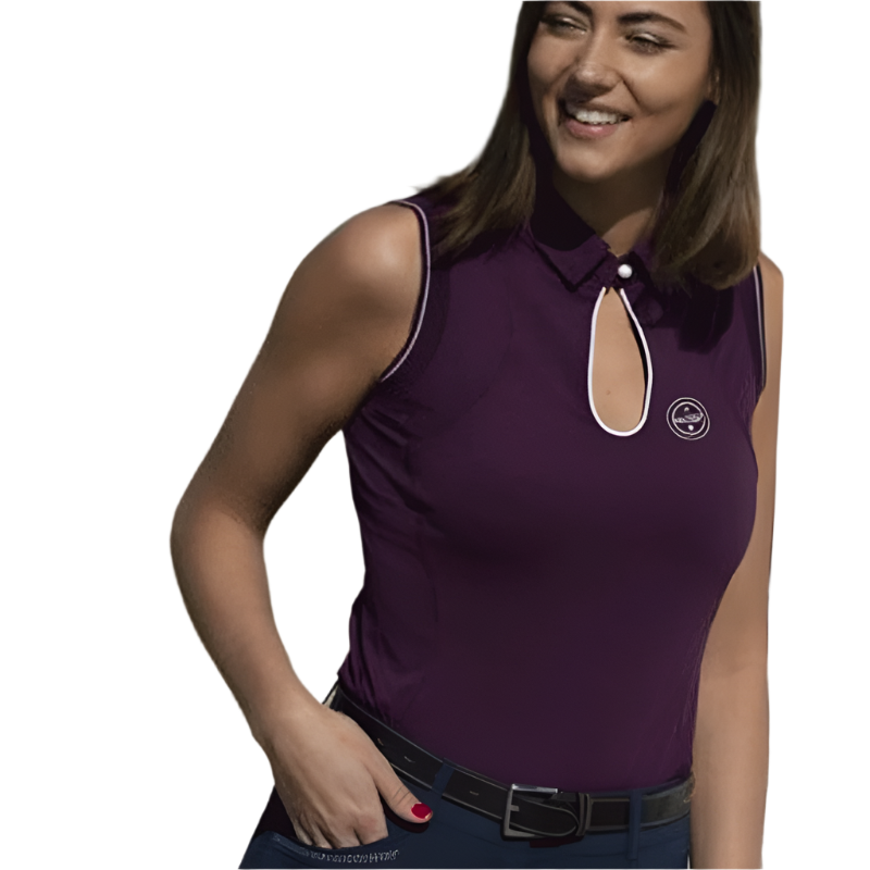 Equithème - Ärmelloses Damen-Poloshirt Sarah Plum