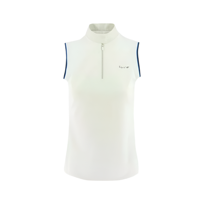 Pro Series - Witte windvis mouwloze polo