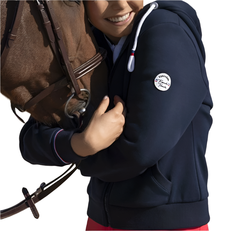 Equithème - Women's zip-up hoodie Courtney navy 