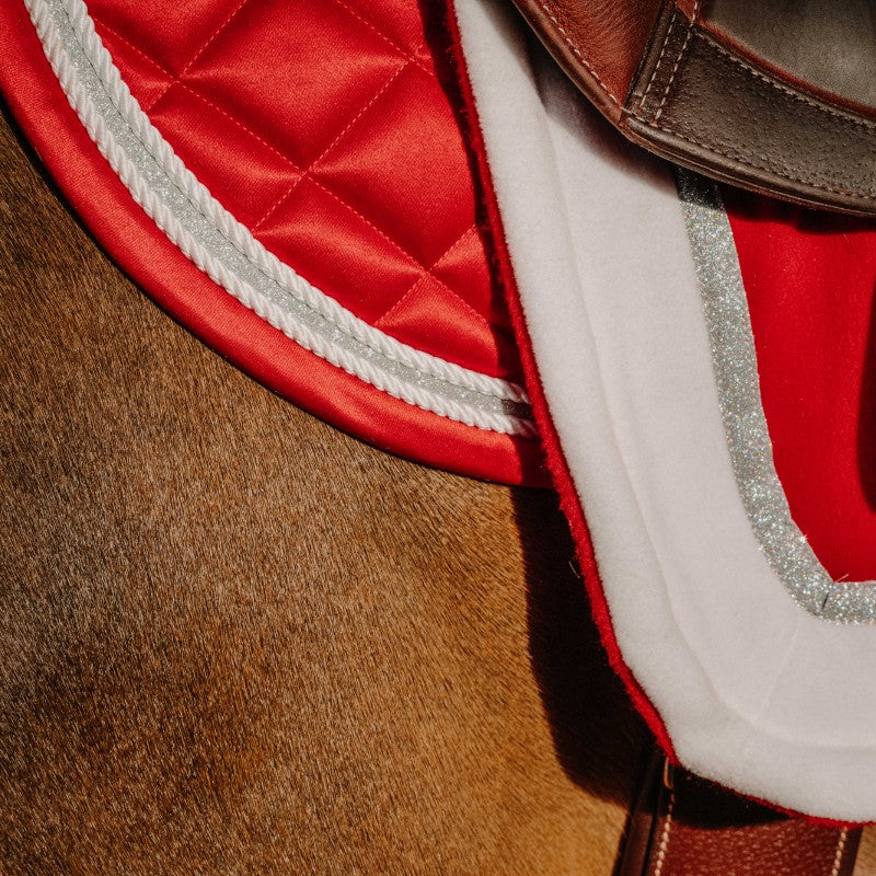 Equithème - Tapis de selle Xmas rouge