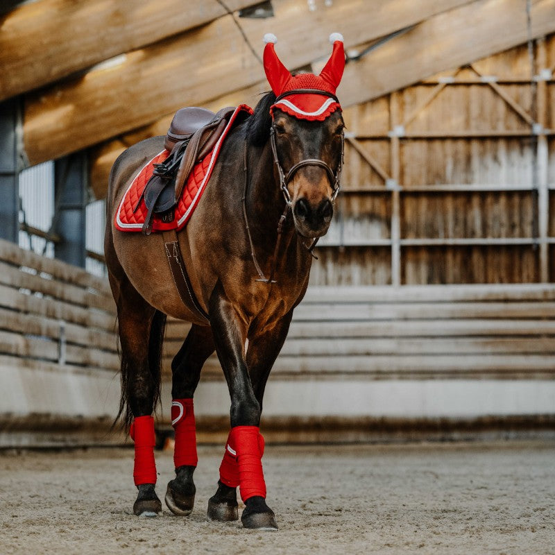 Equithème - Tapis de selle Xmas rouge