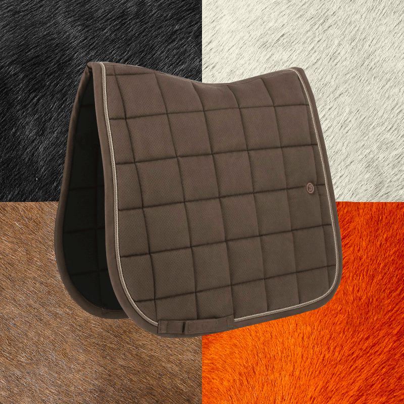 Equithème - Tapis de dressage Suede choco | - Ohlala