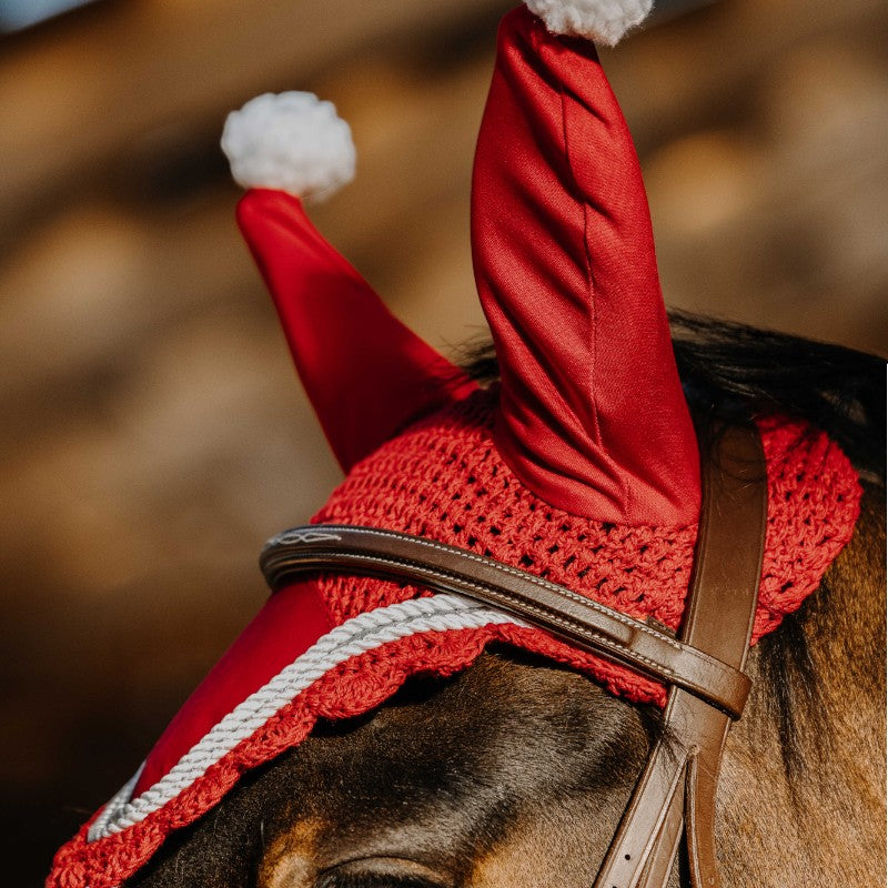 Equithème - Bonnet pour chevaux Xmas rouge