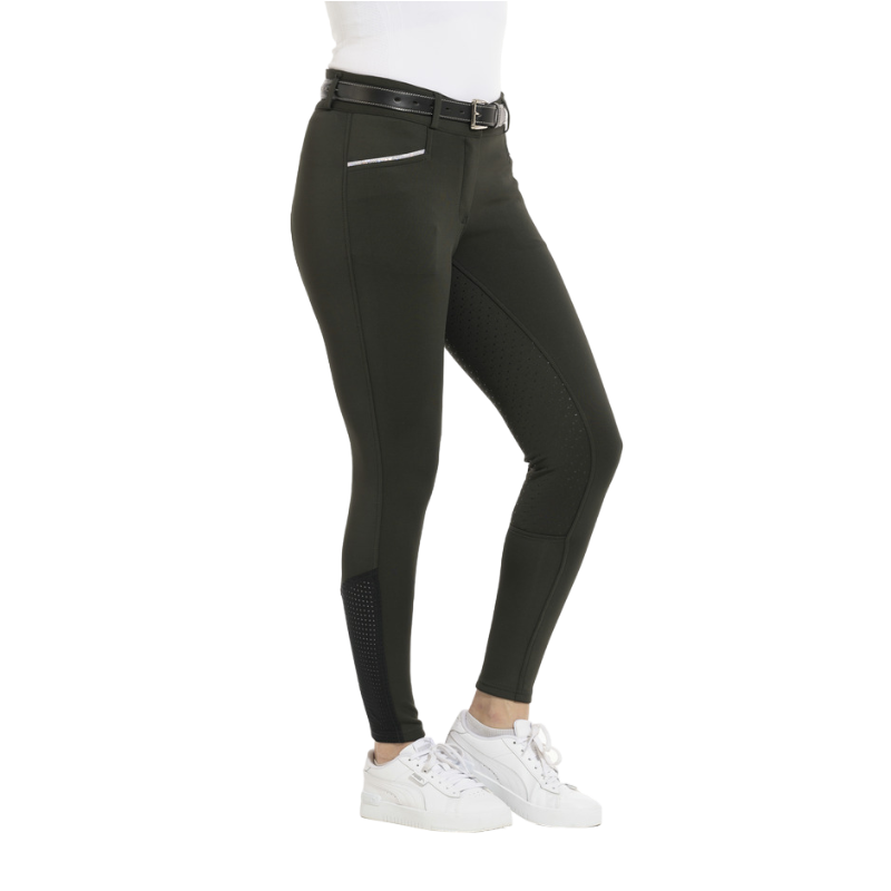 Equithème - Women's silicone seat riding pants Claudine forest green