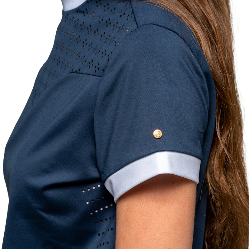 Flags & Cup - Kurzarm-Wettkampfpoloshirt für Damen Isla marine 