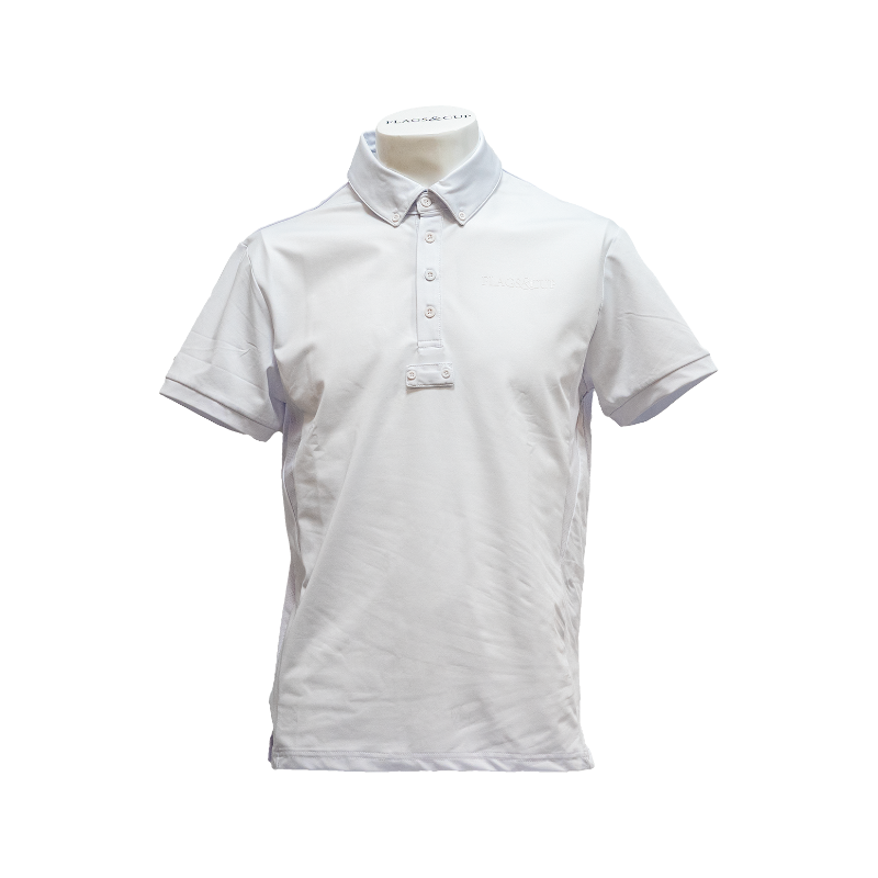 Flags & Cup - Kurzarmwettkampfpoloshirt für Herren San Remo weiß 