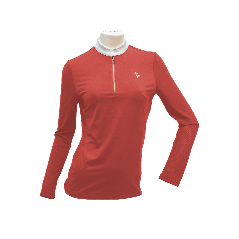 Flags & Cup - Lange mouwen wedstrijd polo voor dames Andria kers 