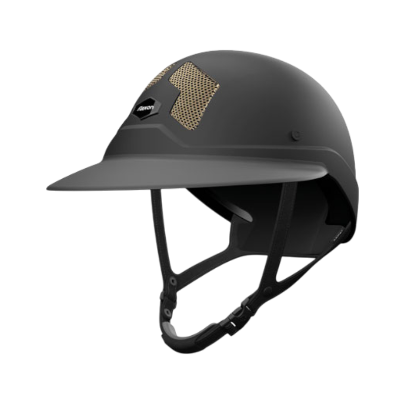 Flex On - Casque d'équitation Armet Dark grilles Gold visière Angel