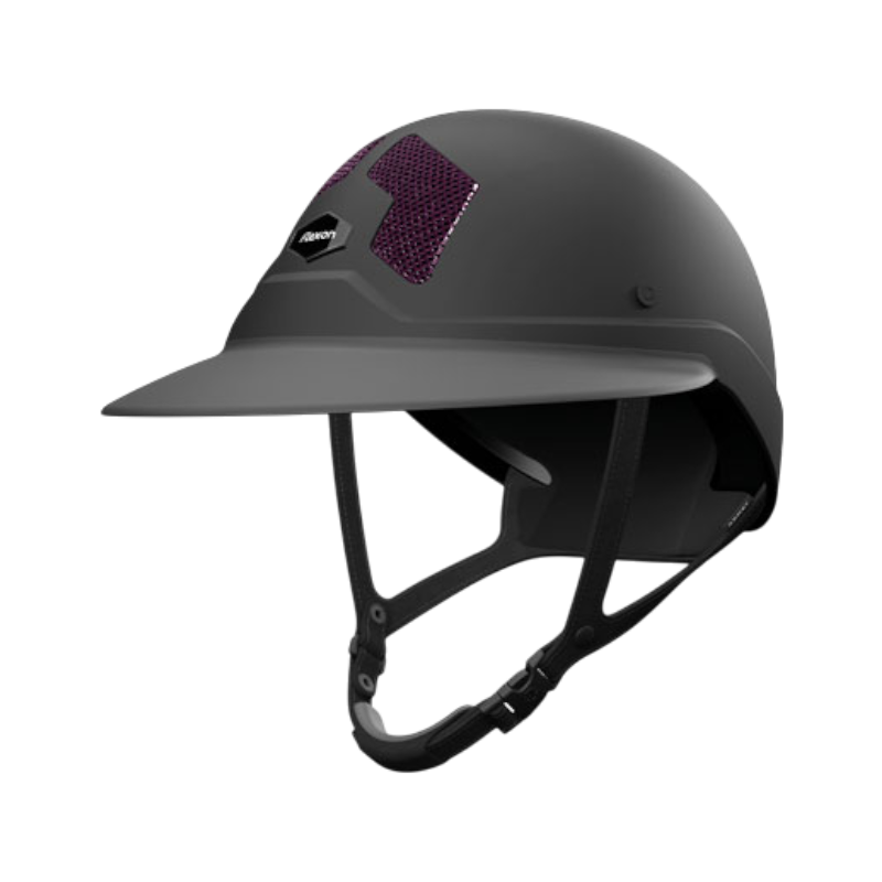 Flex On - Casque d'équitation Armet Dark grilles prune visière Angel
