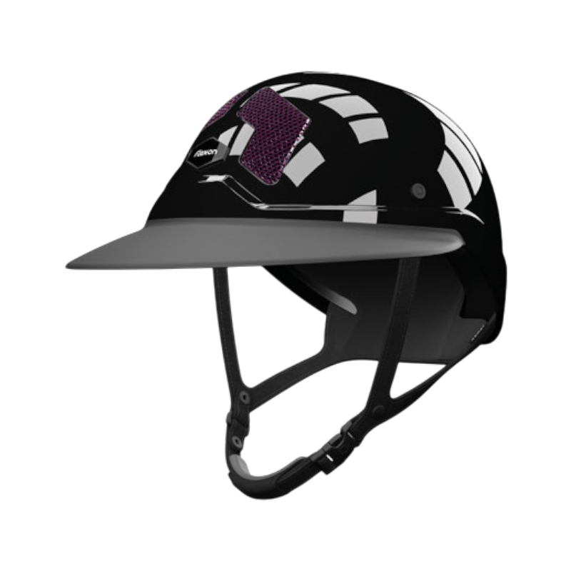 Flex On - Casque d'équitation Armet Star grilles prune visière Angel