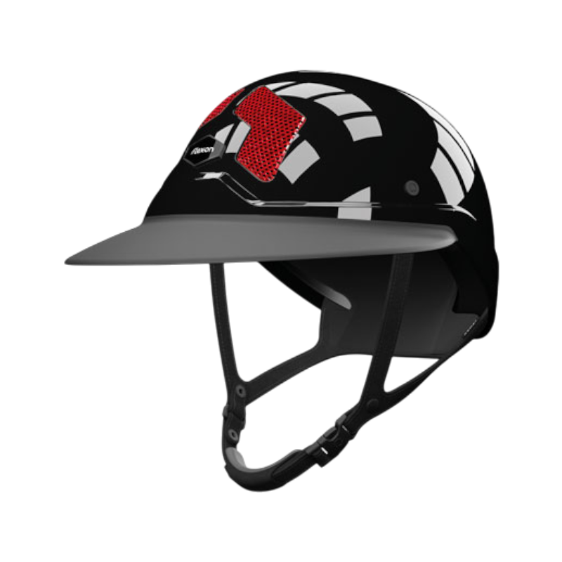 Flex On - Casque d'équitation Armet Star grilles rouge visière Angel