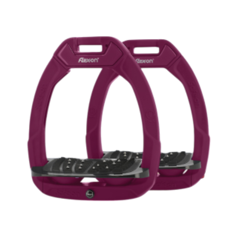 Flex On - Limited edition - Safe On ultra grip plum caspia safety stirrups 