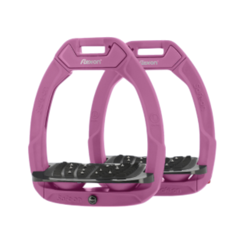 Flex On - Limited edition - Safe On angled ultra grip spring safety stirrups 