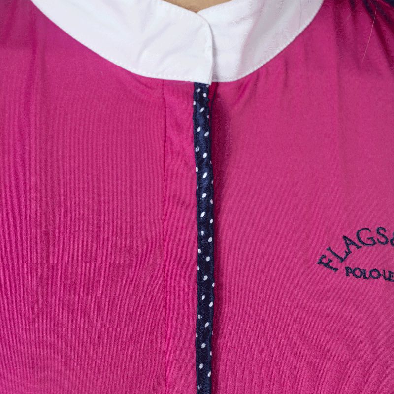 Flags & Cup - Polo manches longues femme Clorinda fuschia | - Ohlala