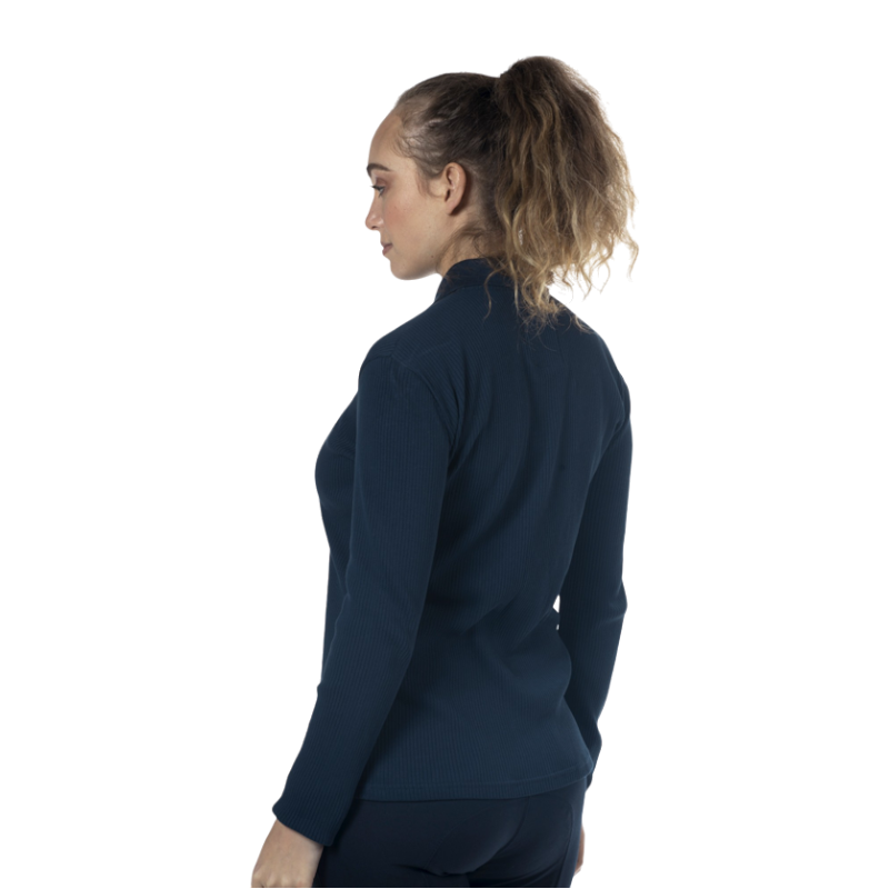 Flags &amp; Cup - Rib Tolsona navy women's long-sleeved polo shirt