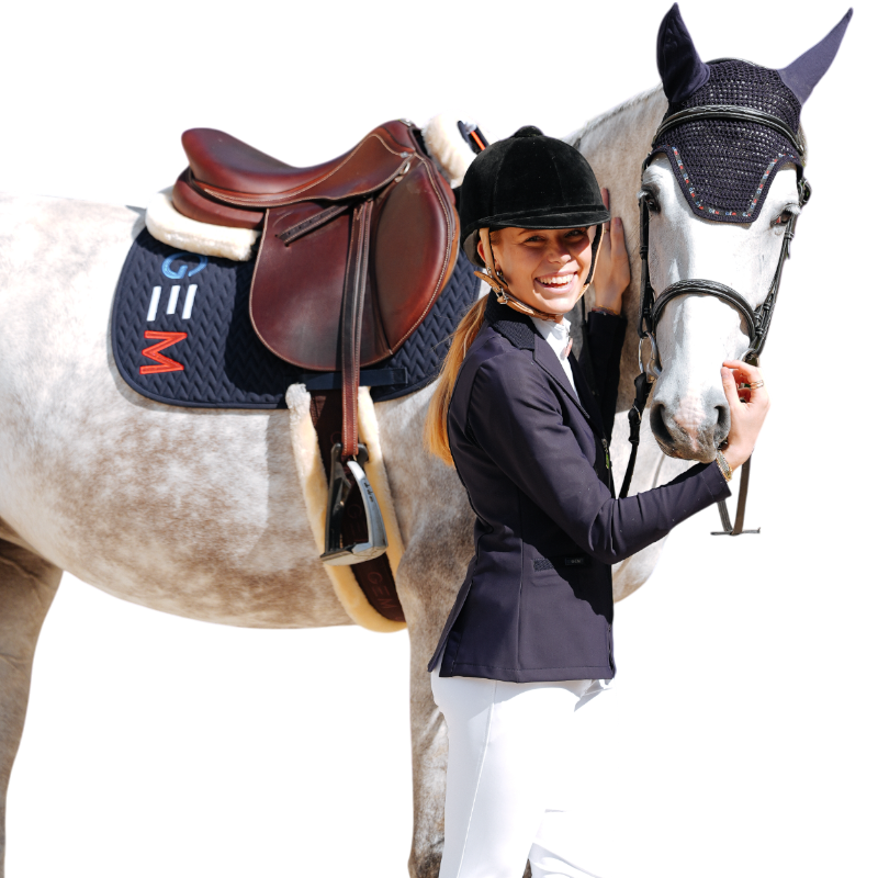 GEM - Ten marine blauwe/ witte/ rode zadeldek 