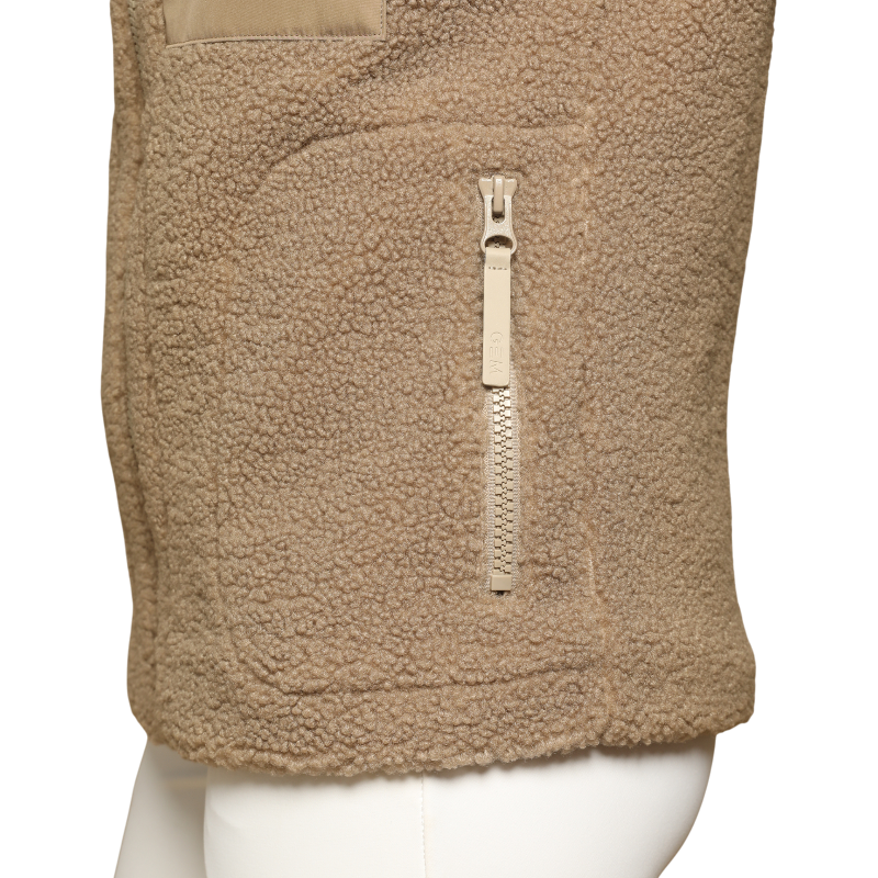 GEM - Veste sans manches mouton On femme chataigne