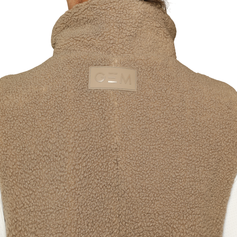 GEM - Veste sans manches mouton On femme chataigne