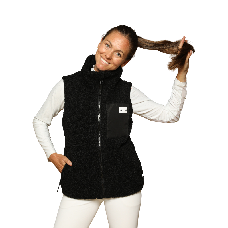 GEM - Veste sans manches mouton On femme noir