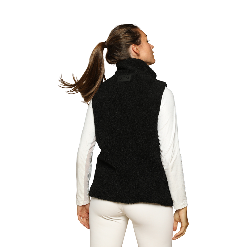 GEM - Veste sans manches mouton On femme noir