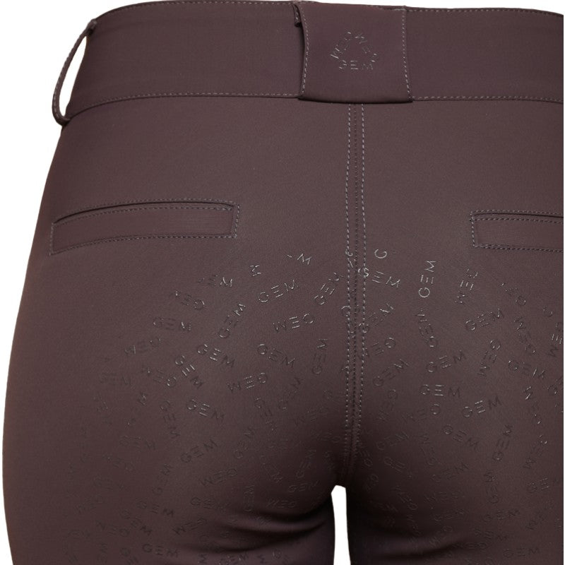 GEM - Pantalon d'équitation femme John full grip prune